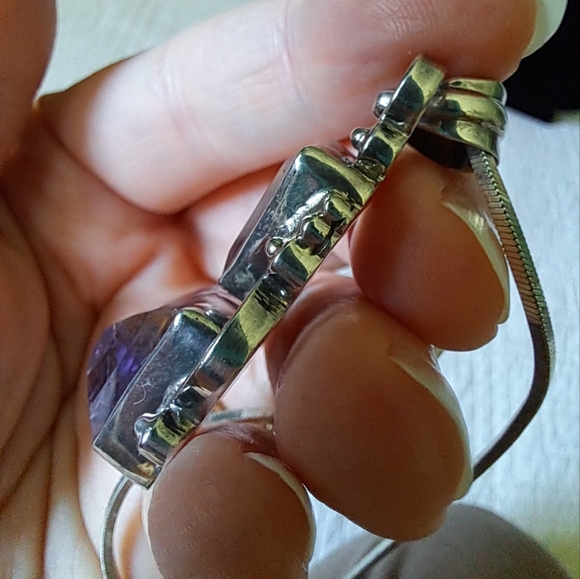 Artisan Sterling Silver Handmade Ametrine Pendant with Italian Sterling Necklace - Picture 12 of 14